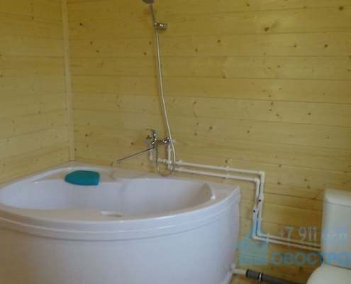 Установка ванной деревянном доме